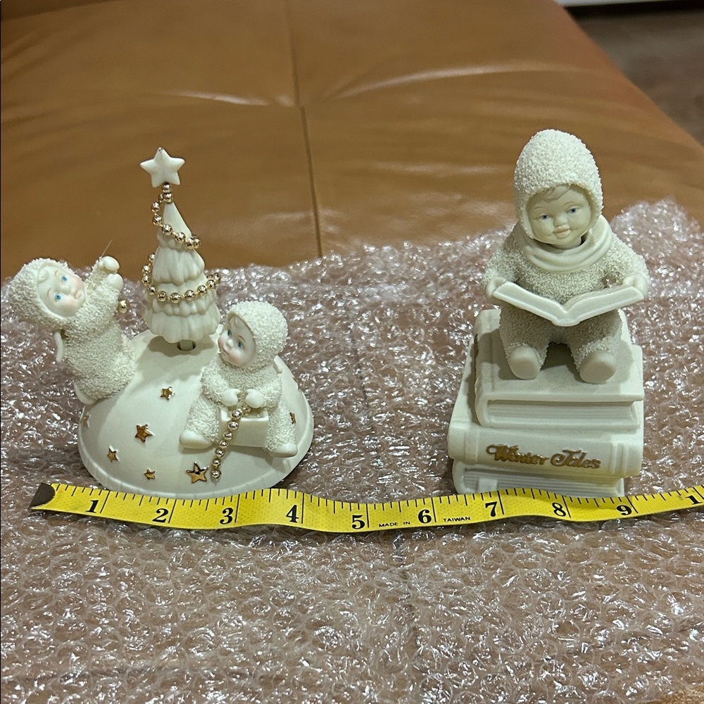 2 Music boxes snow babies. Winter Figurine music boxes Set.